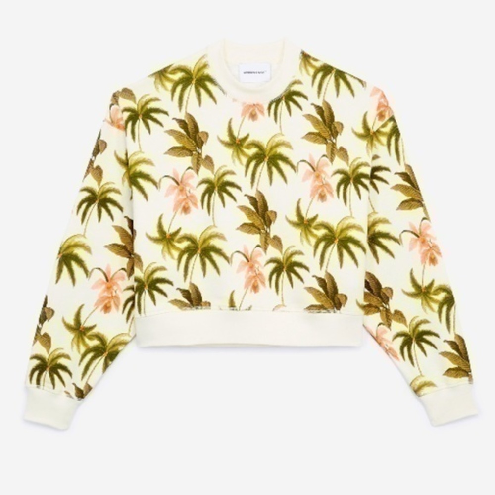 The Kooples Paris Tropical-Print pure Cotton pullover Sweatshirt size 3 M-L